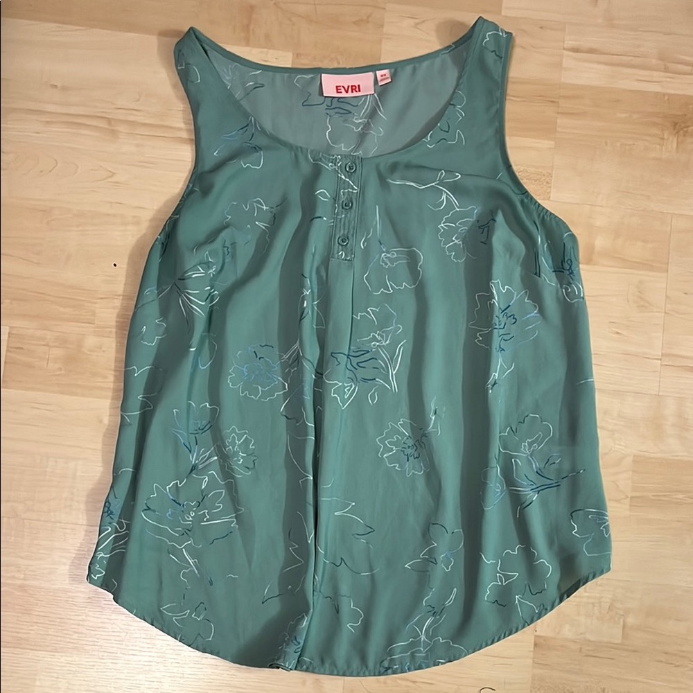 EVRI Women's Green Floral Top